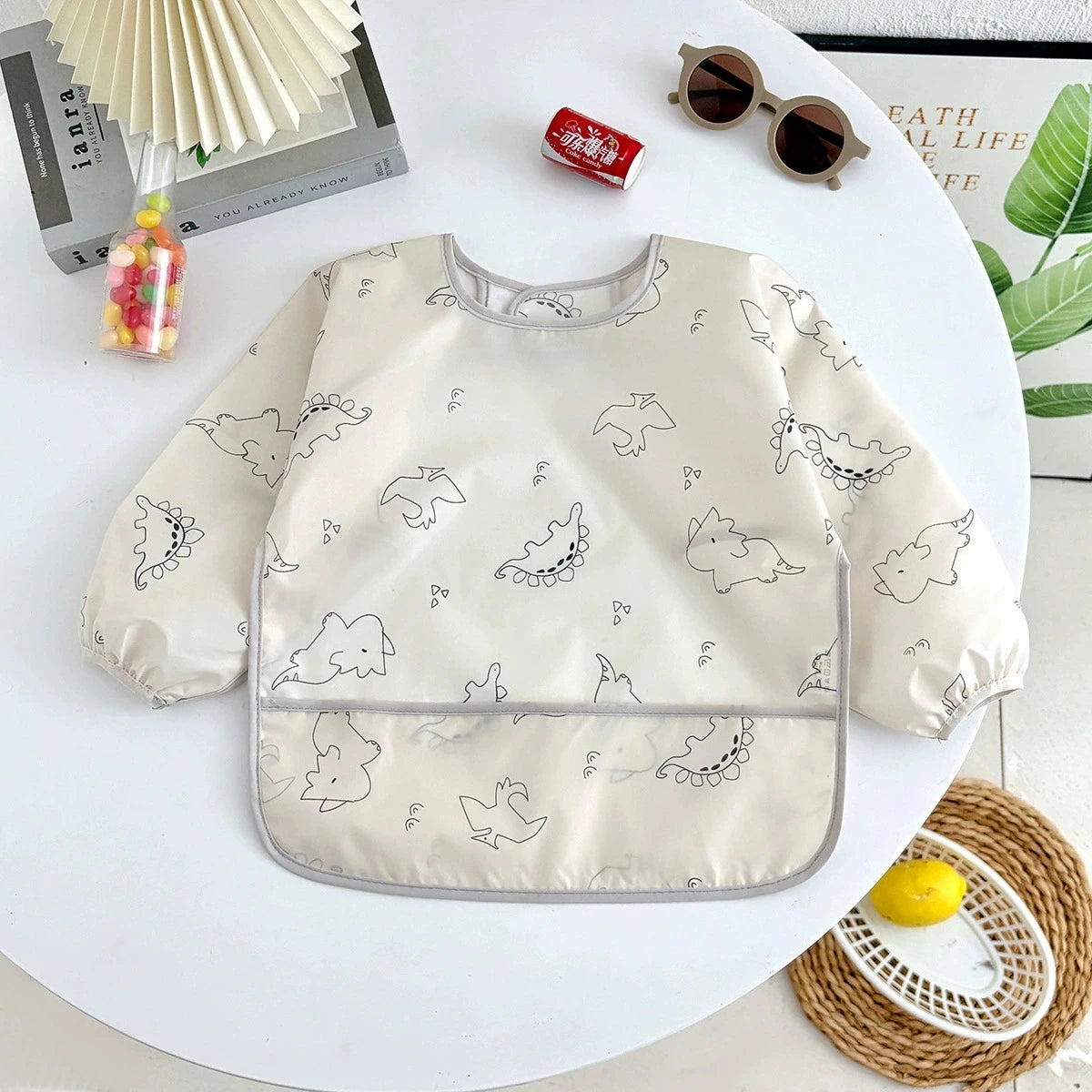 Waterproof Long Sleeve Baby Bib with Full Sleeve Protection
