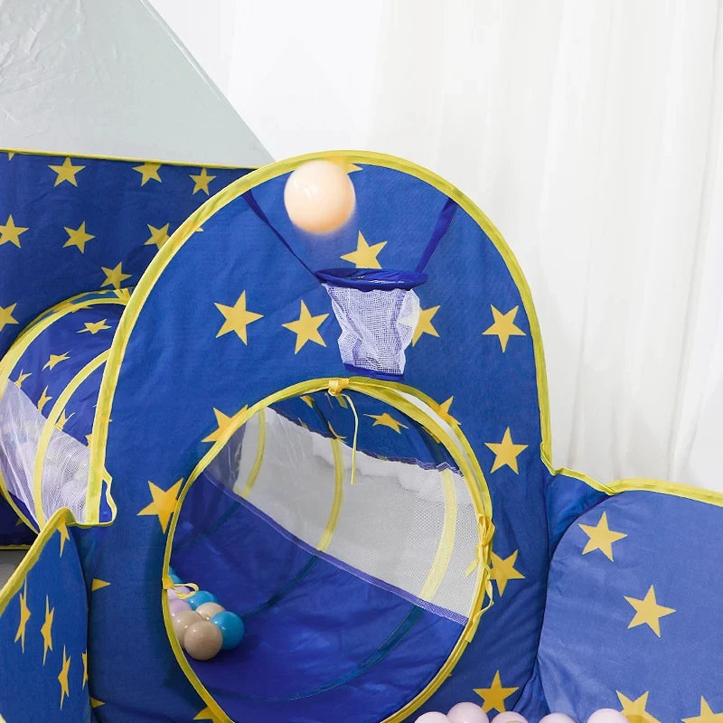 Foldable Spaceship Tunnel Playhouse for Toddlers with Carry Bag
