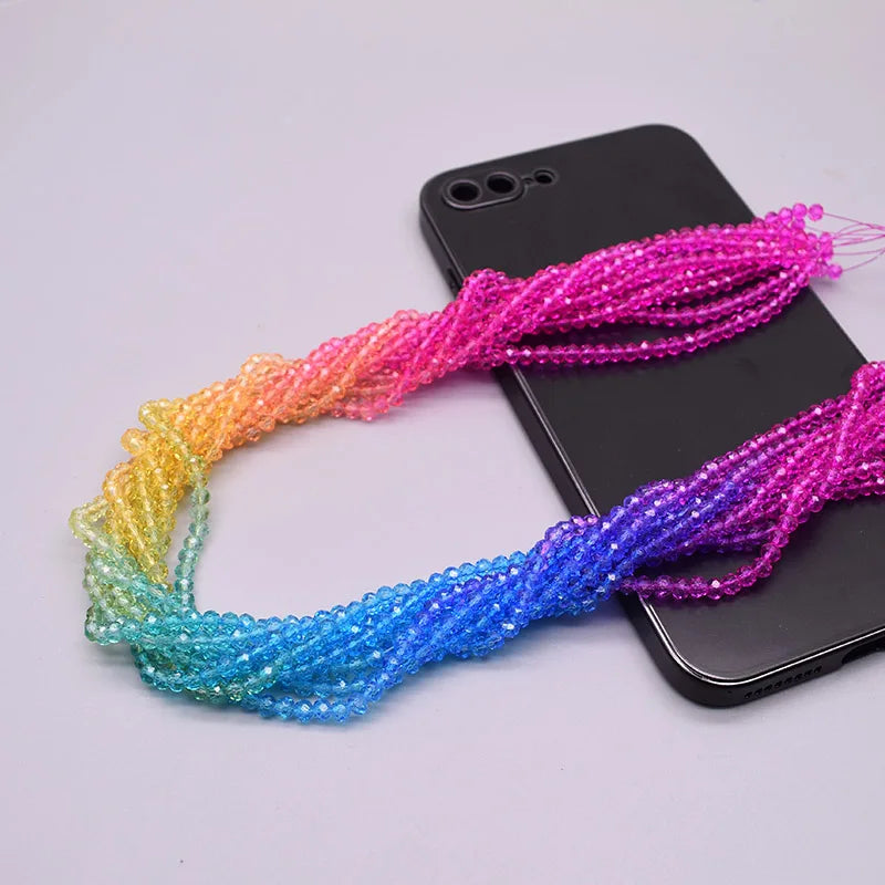 Mixed-Color Rondelle Glass Beads for Jewelry Making