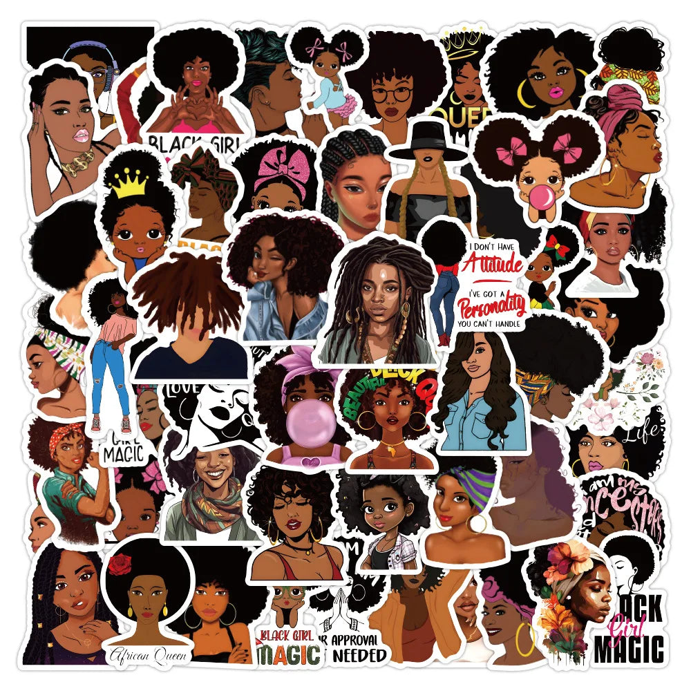Inspirational Black Girls Sticker Pack for Laptops, Snowboards, and More