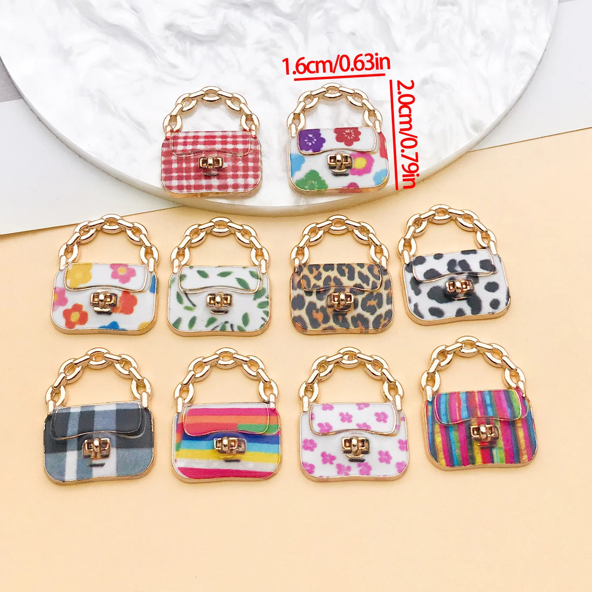Colorful Enamel Handbag Charms for Jewelry Making