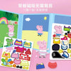 A colorful magnetic dress-up book featuring Peppa Pig characters and accessories for travel play.
