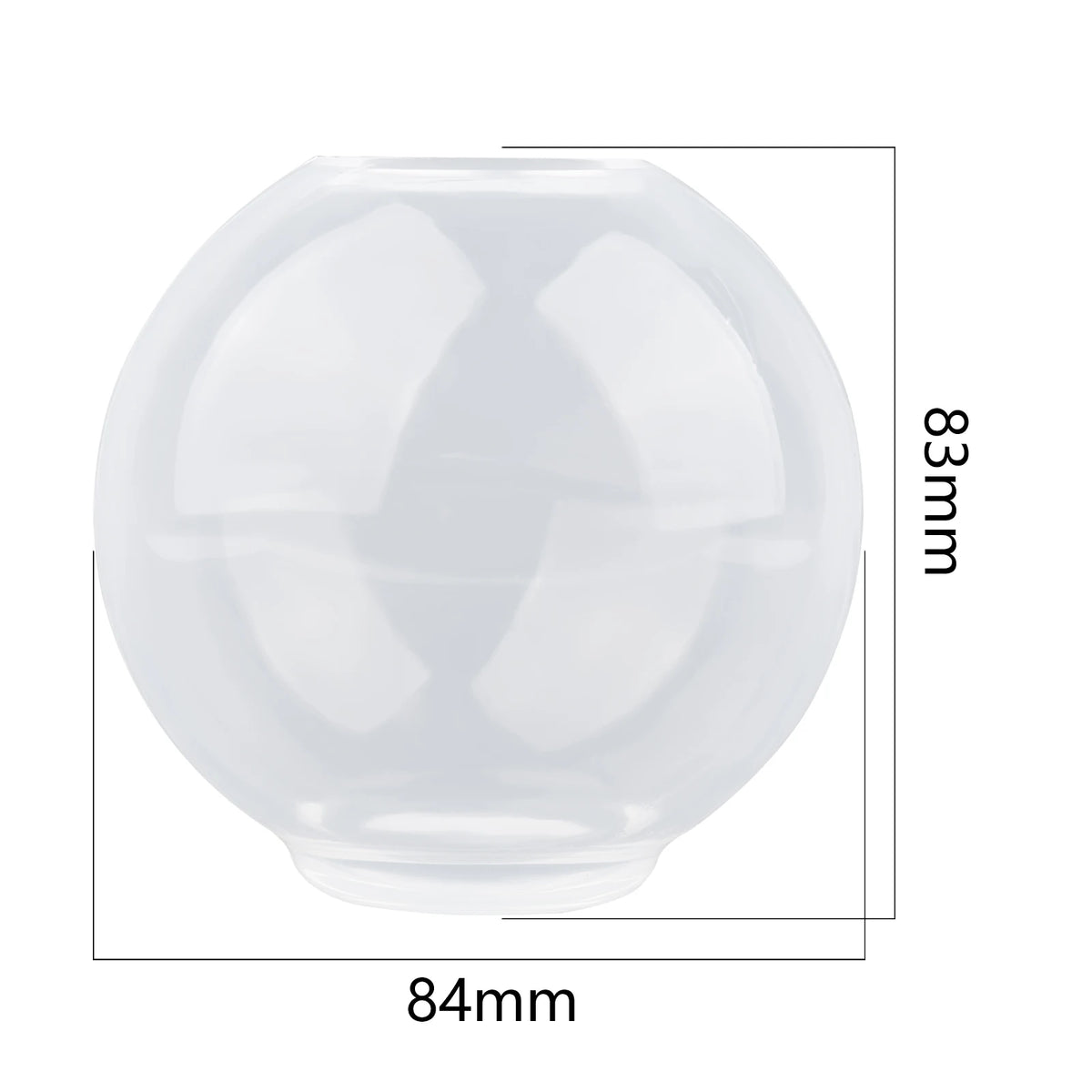 Clear geometric resin casting mold with a round base, measuring 84mm wide and 83mm tall.