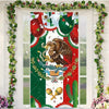 Viva Mexico door cover featuring an eagle and flag design with green, red, and white elements.