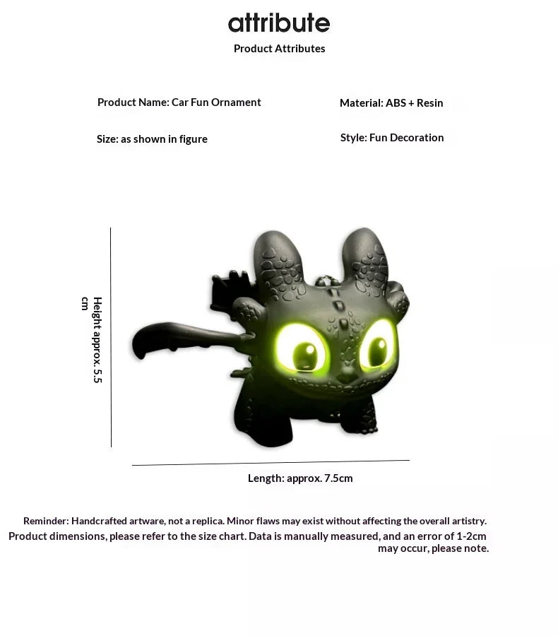 Glowing Toothless Dashboard Ornament with Movable Wings