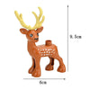 A terracotta-colored zoo animal building block set featuring a deer with antlers and white spots.