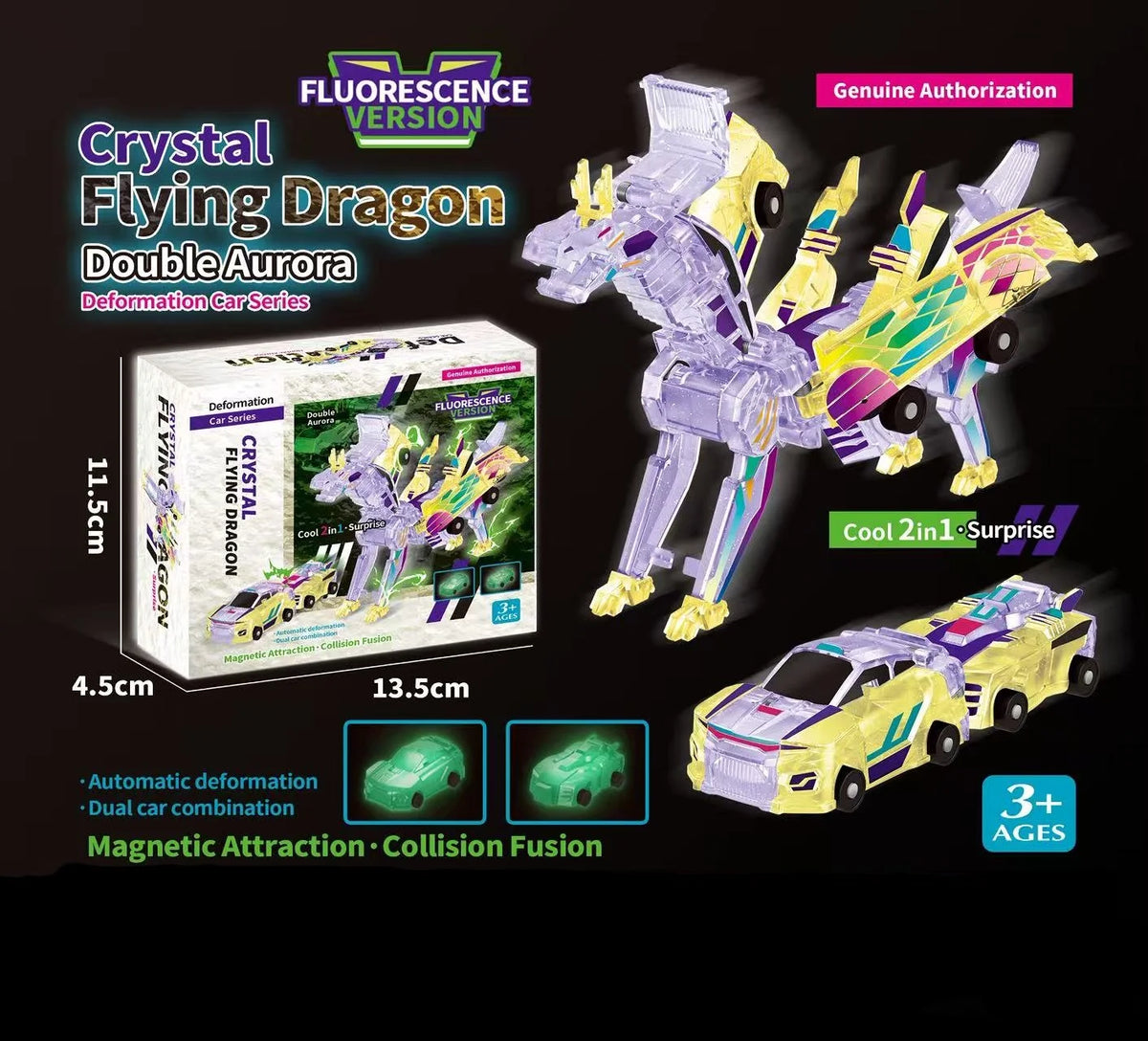 Unicorn Transformer Car 2-in-1 Magnetic Transforming Toy