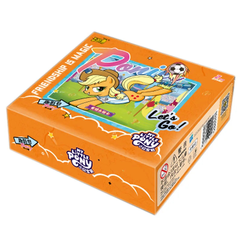 Orange box of My Little Pony Friendship cards with a themed pouch and text saying Friendship is Magic