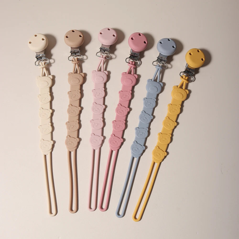 3-in-1 Silicone Pacifier Clip with Adorable Cartoon Animal Design