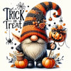 A whimsical gnome illustration for a diamond painting kit featuring a full drill canvas.