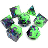 Handmade Resin D&D Dice Set – 7 Polyhedral Dice with Floral Design