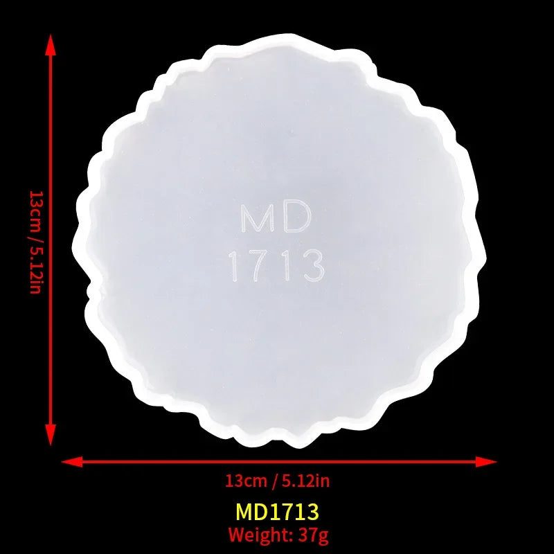 Flower-Shaped Silicone Coaster Mold for Epoxy Resin DIY