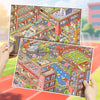 A set of 3D landscape scene stickers depicting a detailed, colorful cityscape and outdoor environment for scrapbooking.