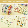 Assortment of colorful faceted crystal rondelle glass beads and stringing materials for jewelry making