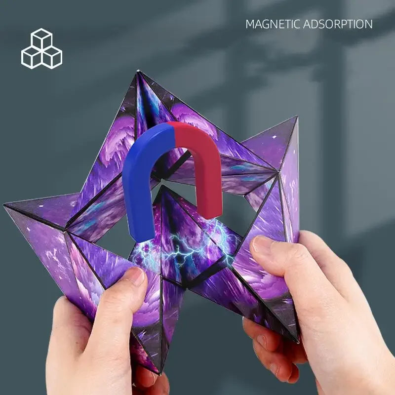 Magnetic Fidget Cube - Transformable 3D Puzzle Stress Reliever