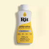 Bottle of golden yellow Rit all purpose dye liquid with a white cap