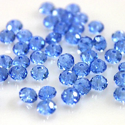 Faceted Crystal Glass Rondelle Beads for Jewelry Making