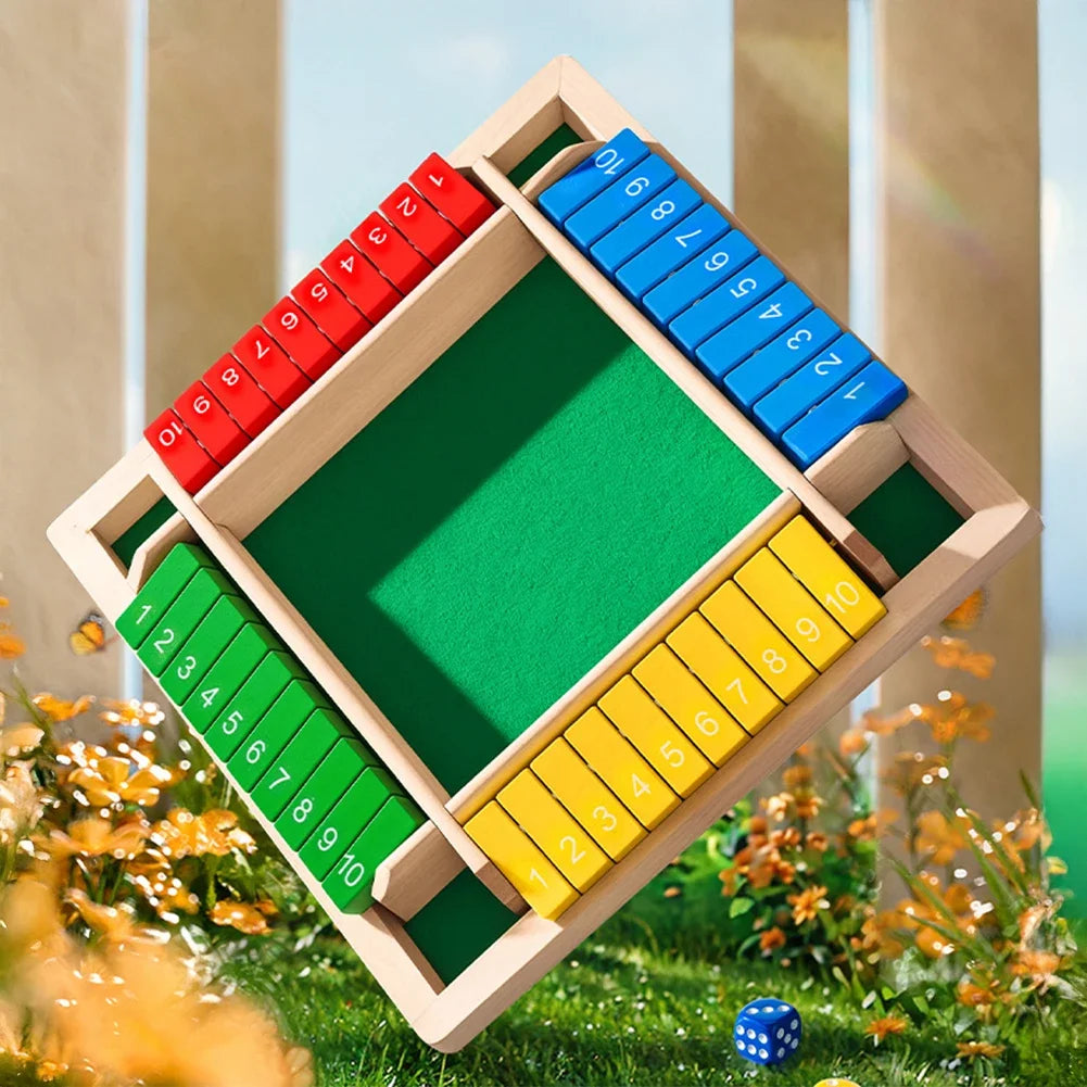Classic Wooden Shut the Box Dice Game for Family Fun