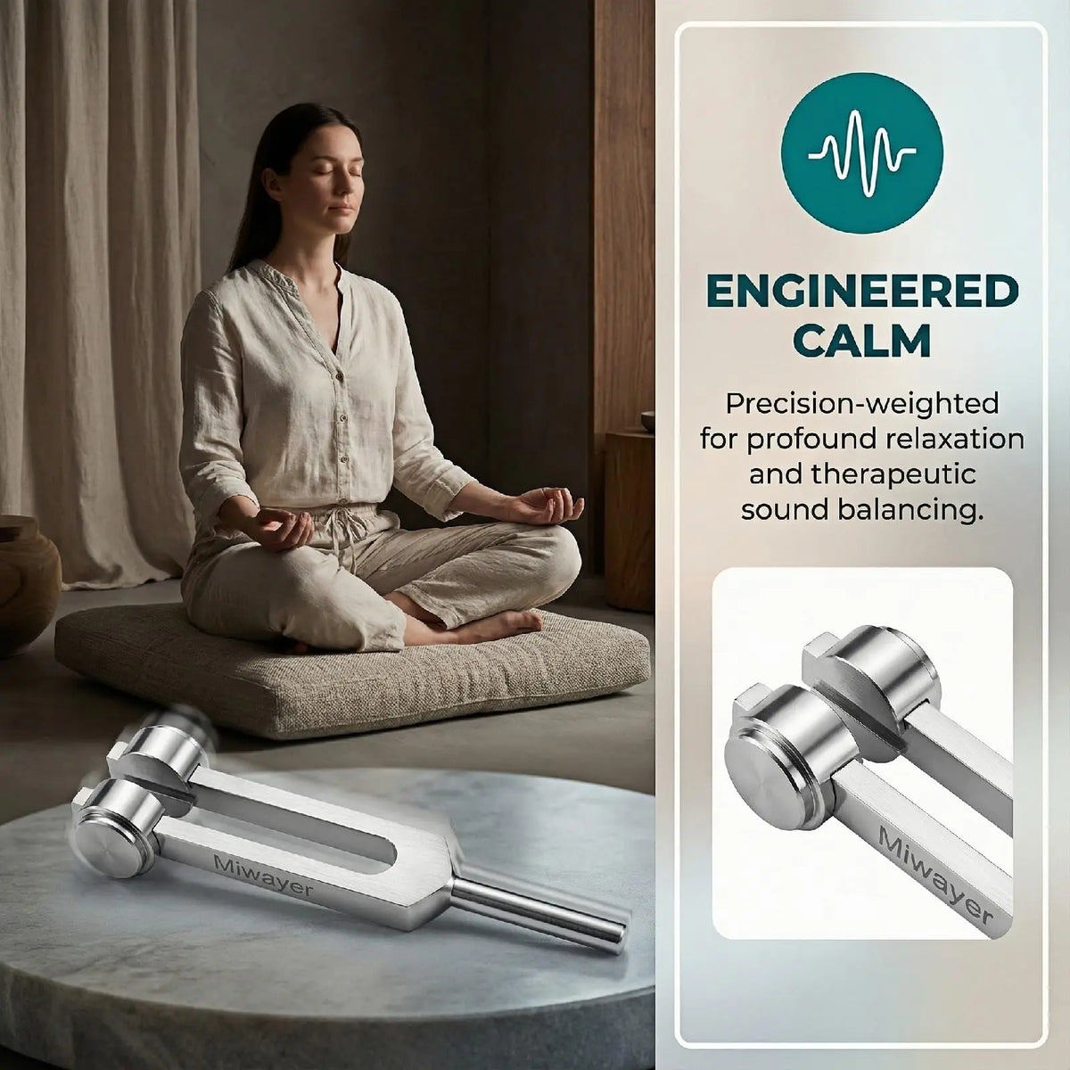 Therapeutic Tuning Fork Set for Sound Healing & Chakra Balancing