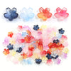 A set of 50 glass beads shaped like cherry blossom flowers in various colors including blue, pink, orange, and yellow.