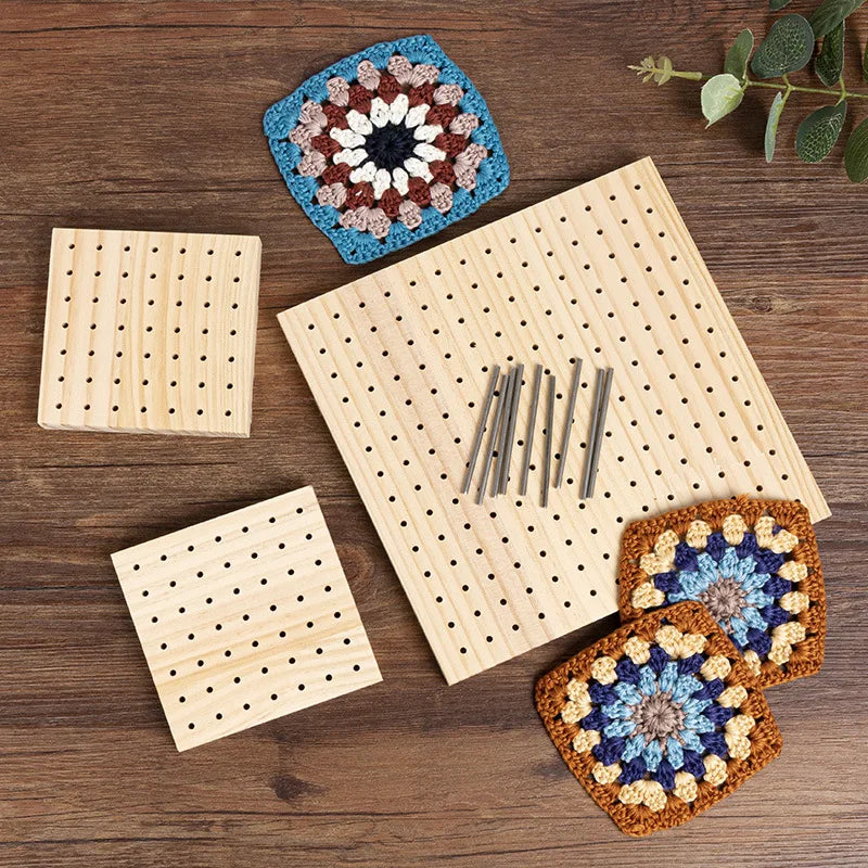 Bamboo Crochet Blocking Board with Grid
