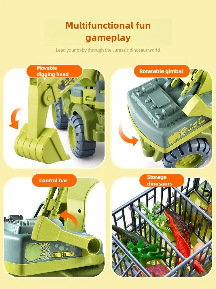 Dinosaur Transport Truck Carrier Playset with Tyrannosaurus Rex