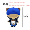 A blue plush doll resembling Eminem, XXXTentacion, and Frank Ocean with a beard and dark clothing.
