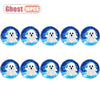 A set of ten translucent blue ghost-shaped squishy stress relief toys.