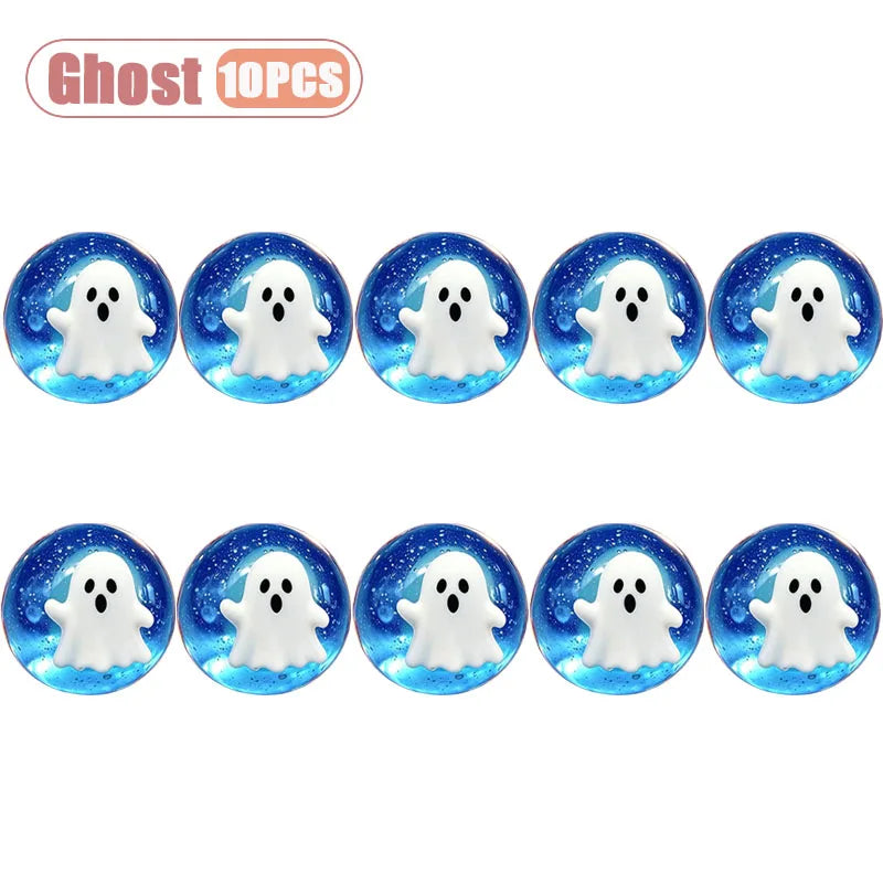 A set of ten translucent blue ghost-shaped squishy stress relief toys.