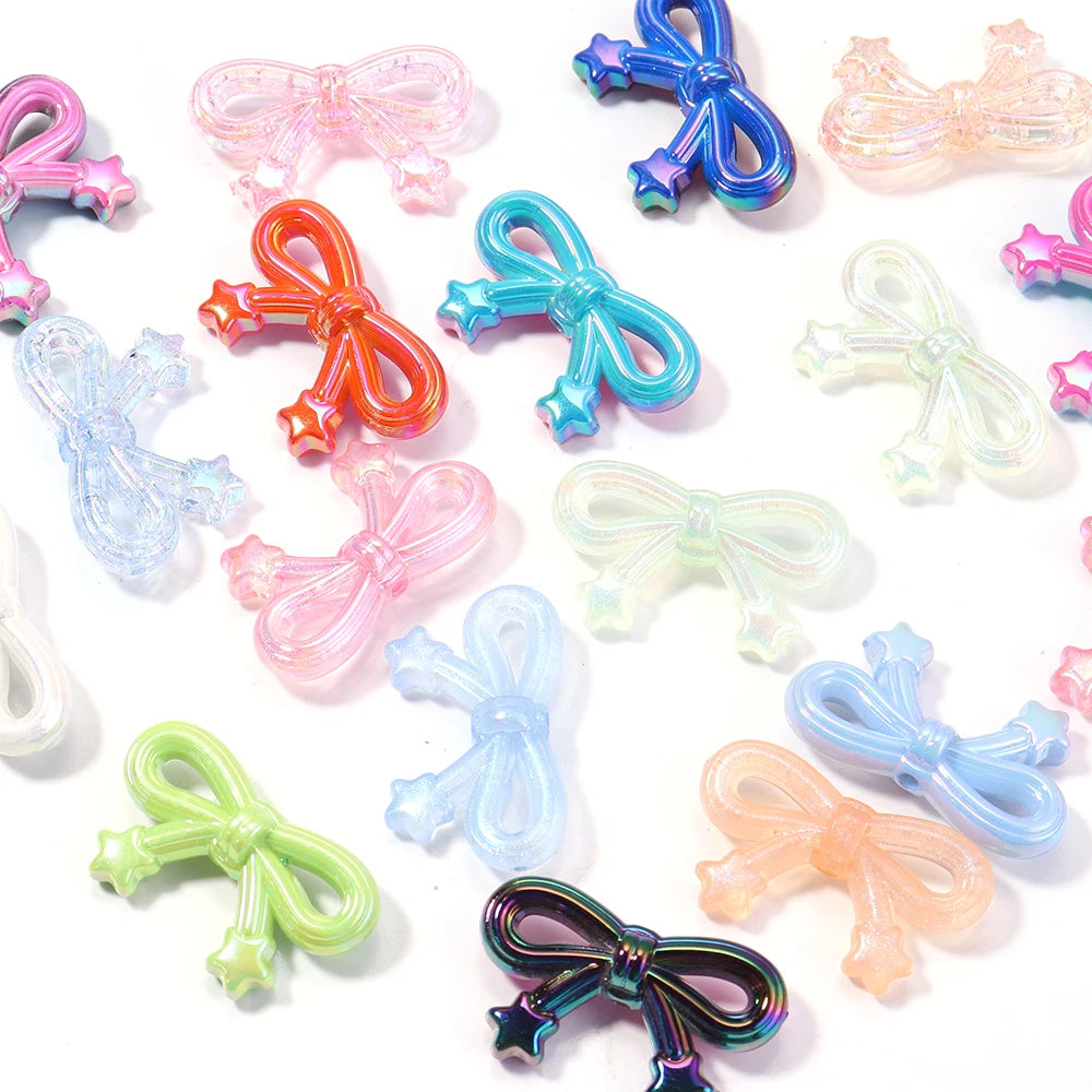Colorful Bow Acrylic Beads for Jewelry Making
