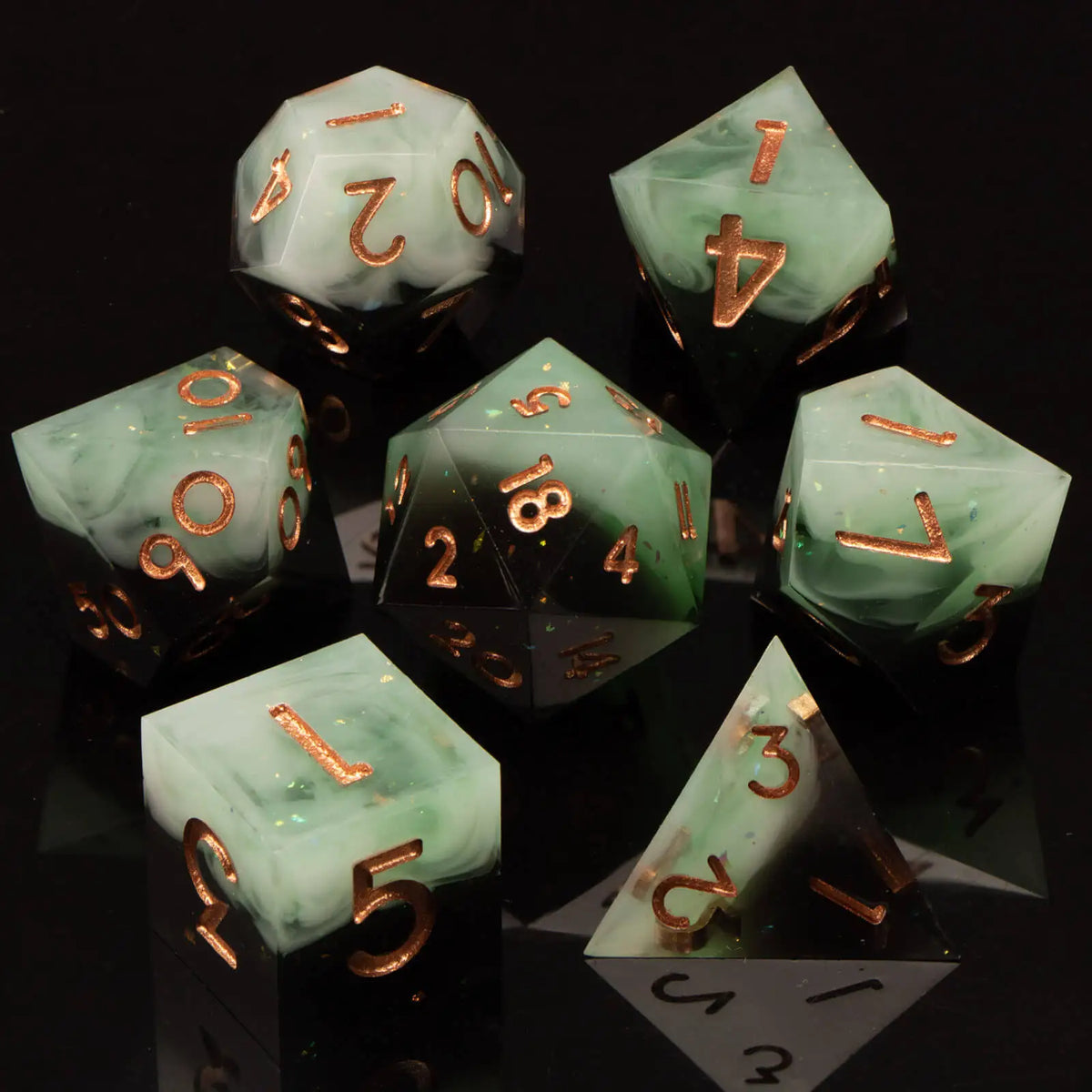 Handmade Resin Sharp Edge Dice Set for RPG Games