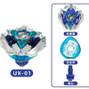 Mini Gyroscope Launcher Set featuring a silver and blue toy with components for launching