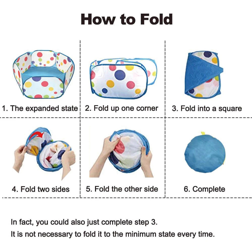 Kids' Foldable Ball Pit Play Tent with Storage Basket