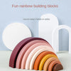 Wooden Rainbow Arch Building Blocks - Montessori Stacking Toy for Kids