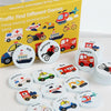 A box of traffic find different games featuring various vehicles like cars, trains, and boats for a children's memory matchin