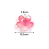 Pink glass bead shaped like a cherry blossom flower with dimensions 1.4mm by 10.5mm