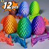 Set of 12 3D Printed Dragon & Egg Figurines