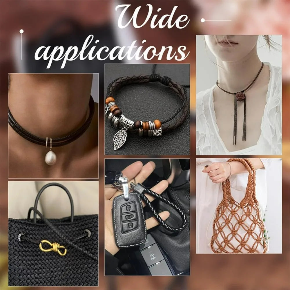 Braided PU Leather Cord for Jewelry Making and DIY Crafts