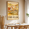 Vintage Autumn Festival Art Print — Cozy Window Scene Wall Decor