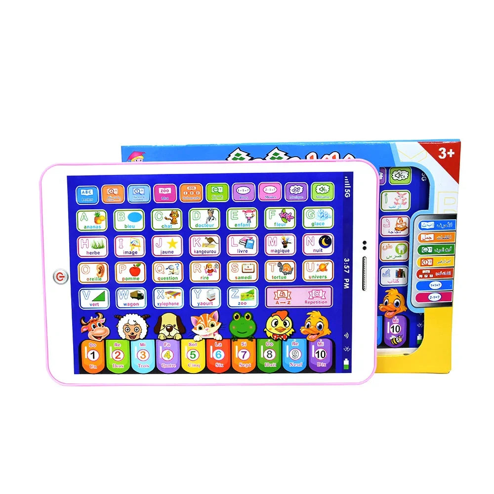 A colorful interactive learning tablet for kids with a large touchscreen and educational interface.