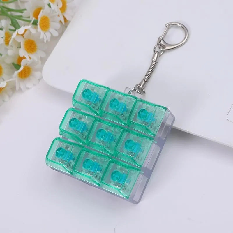 Mini Mechanical Keyboard Fidget Keychain with Clicking Keys
