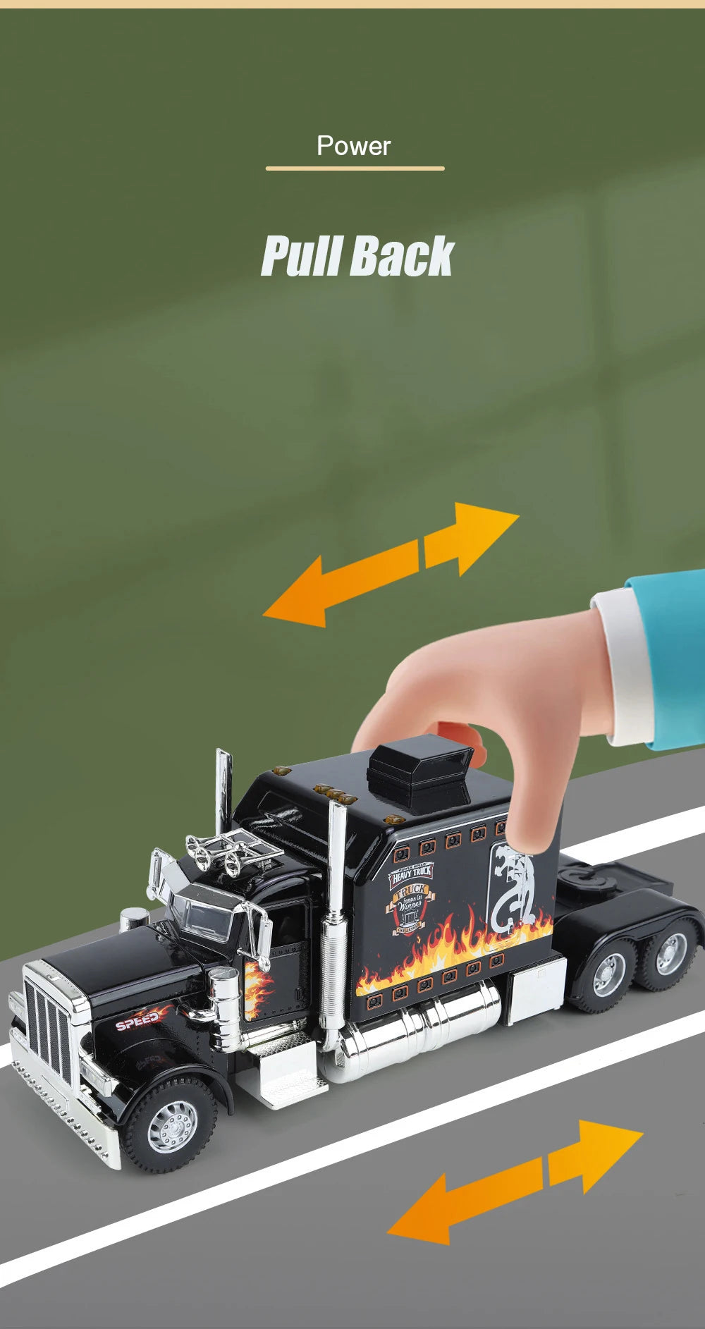 Realistic Die-Cast Peterbilt 389 Truck with Sound & Light