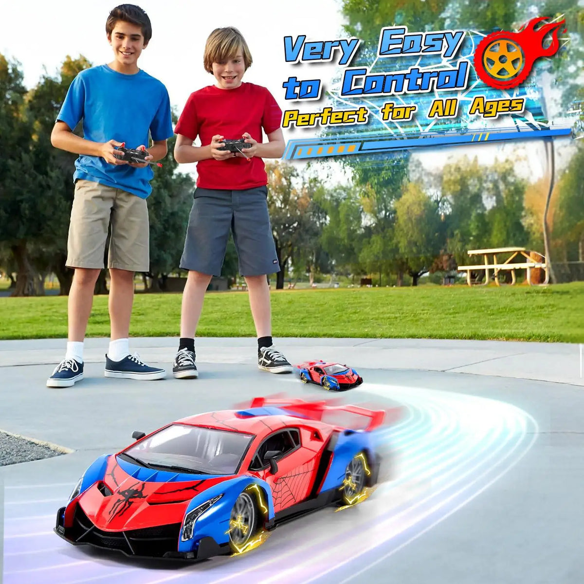 Spider-Themed RC Supercar with 2.4GHz Remote Control