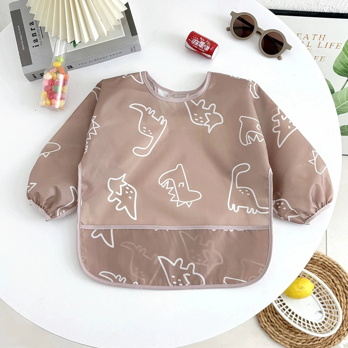 Waterproof Long Sleeve Baby Bib with Full Sleeve Protection