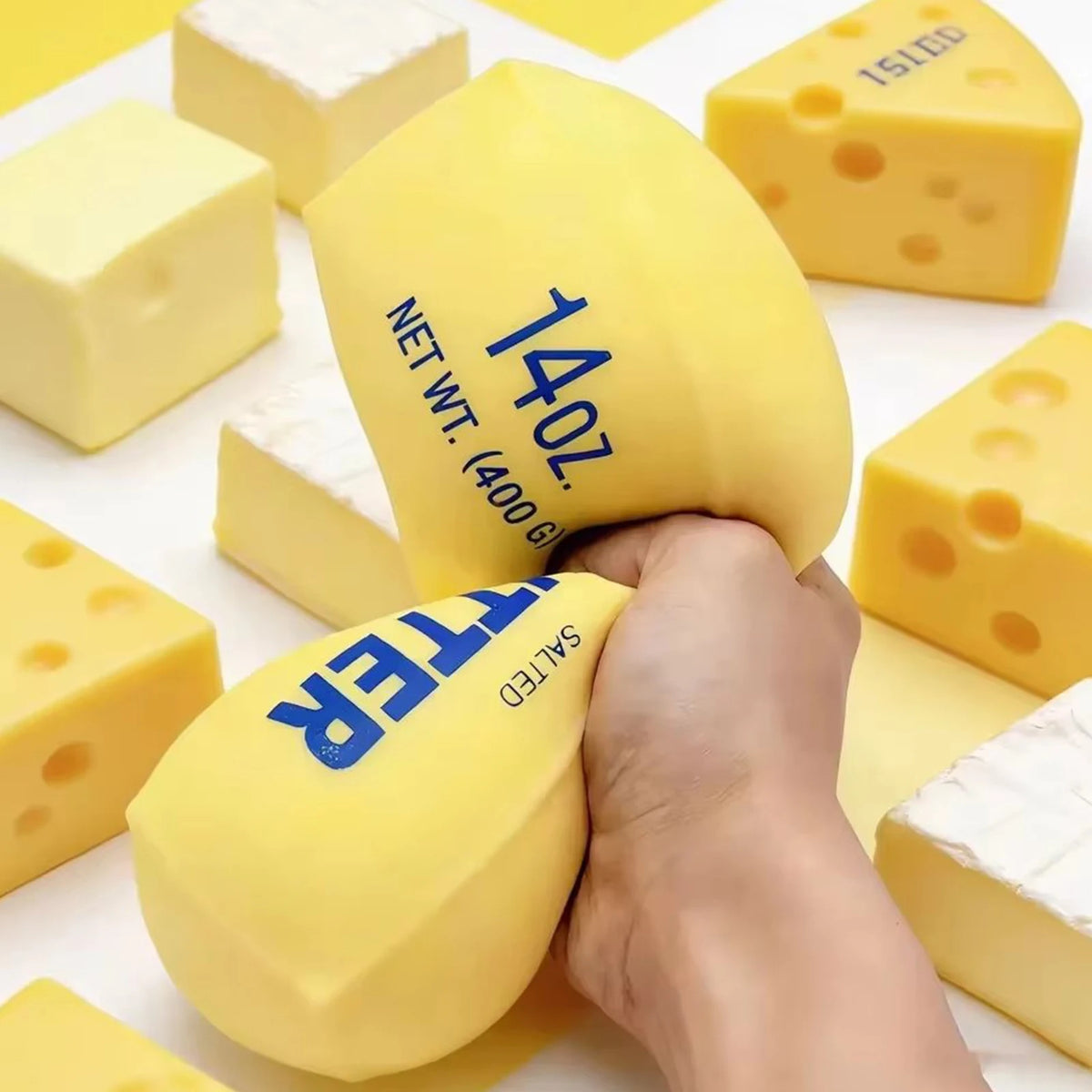 Squishy Cheese Stick Fidget Toy for Stress Relief