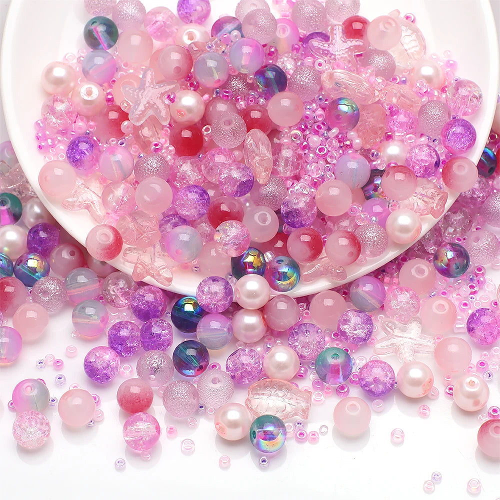 Crystal Glass Seed Beads for Jewelry Making – 45g Mixed Colors & Shapes