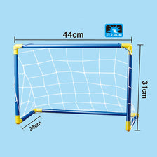 A rectangular soccer goal frame with a net, measuring 44cm long and 31cm high.