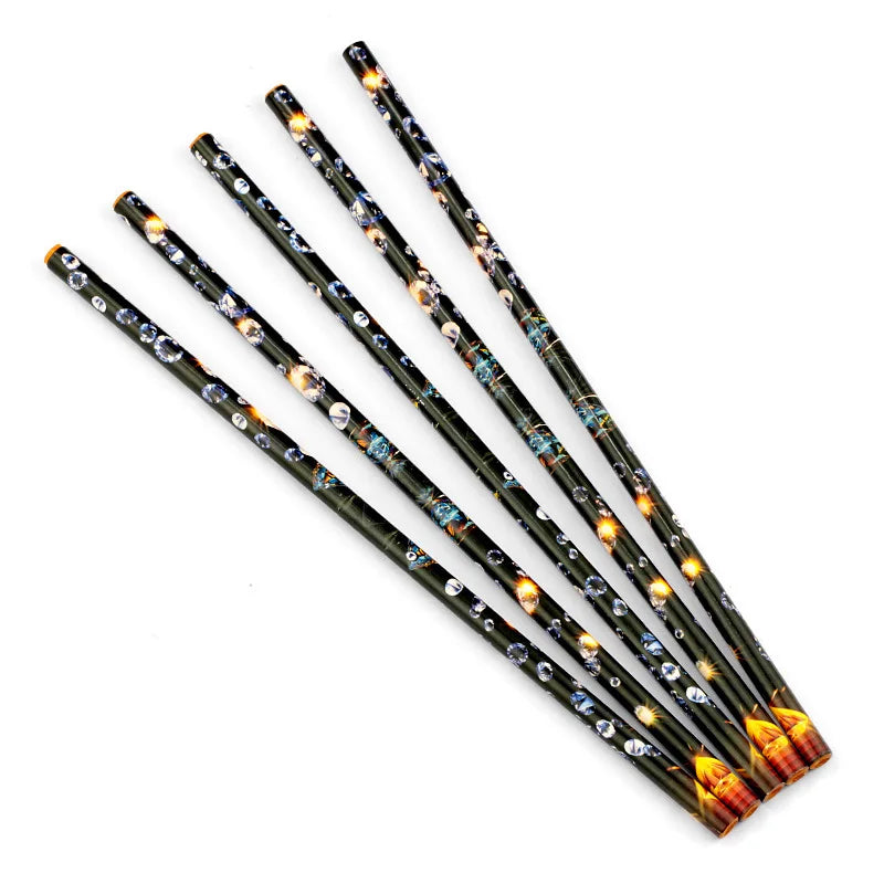 A set of self-adhesive wax nail rhinestone picker pens with gold and clear accents.