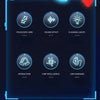 A dark panel displays icons for features like telescoping arm, sound effect, flashing lights, interaction, chip intelligence,