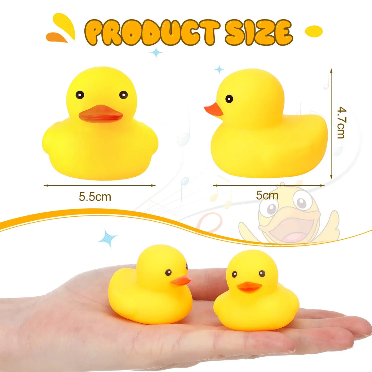 Classic Yellow Squeaky Rubber Ducks for Bath, Party Favors, and Decor